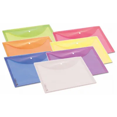 CLEAR BAG P.P. με κουμπί πράσινος φάκελος Α4