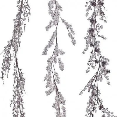 ΧΡΙΣΤΟΥΓΕΝΝΙΑΤΙΚΗ ΓΙΡΛΑΝΤΑ ΜΕ ΛΕΥΚΑ BERRIES 122CM