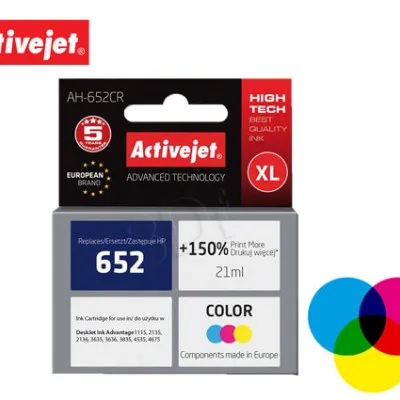 ACTIVE JET INK ΣΥΜΒΑΤΟ ΜΕ HP AH-652CR #652 TRICOLOR 21ml (Α) #F6V24A