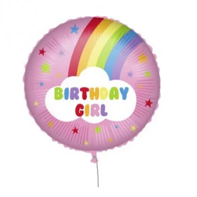 RAINBOW BIRTHDAY GIRL FOIL ΜΠΑΛΟΝΙ  46cm