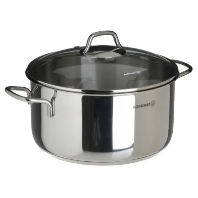 ΚΑΤΣΑΡΟΛΑ PERLA ΜΕ ΓΥΑΛΙΝΟ ΚΑΠΑΚΙ ΑΣΗΜΙ 6.8LT Φ26Χ13