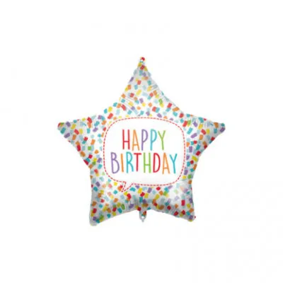 ΜΠΑΛΟΝΙΑ DECORATA FOIL HAPPY BIRTHDAY BRIGHT 46ΕΚ.