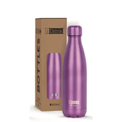 ΠΑΓΟΥΡΙ i DRINK ID0023 THERMAL BOTTLE 500ml MAT PURPLE
