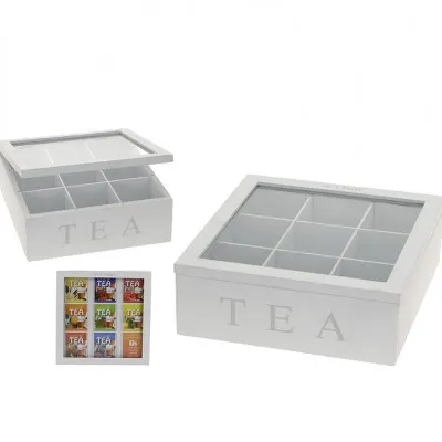 ΜΟΝΤΕΡΝΟ TEABOX, 9 ΘΕΣ., ΛΕΥΚΟ ΜΑΤ ΜΕ PRINT