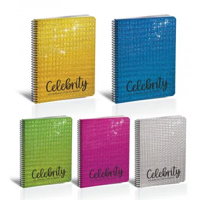 CELEBRITY ΤΕΤΡΑΔΙΟ ΜΟΝΟ ΣΠΙΡΑΛ ΜΕ HOLOGRAM GLITTER