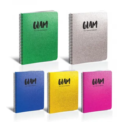 GLAM ΤΕΤΡΑΔΙΟ ΜΟΝΟ ΣΠΙΡΑΛ ΜΕ GLITTER Β5 (17X25) 5 Θέματα