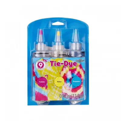 Πλήρες Σετ Tie Dye με 3 χρώματα Fuchsia- Yellow- Turquoise