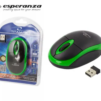ESPERANZA ΠΟΝΤΙΚΙ ΑΣΥΡΜΑΤΟ USB TITANUM TM-116G ΜΑΥΡΟ/ΠΡΑΣΙΝΟ