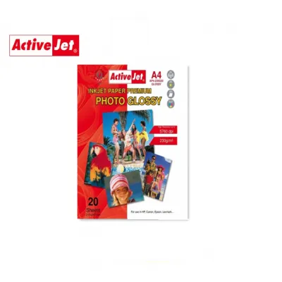 ACTIVE JET ΧΑΡΤΙ ΦΩΤΟΓΡΑΦΙΚΟ Α4 230gr ΓΥΑΛΙΣΤΕΡΟ 20Φ. AP4-230G20