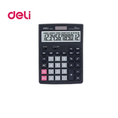 DELI ΑΡΙΘΜΟΜΗΧΑΝΗ 12 ΨΗΦΙΩΝ ΜΠΑΤΑΡΙΑ/ΗΛΙΑΚΗ 184χ135χ39mm SMART ΜΑΥΡΟ