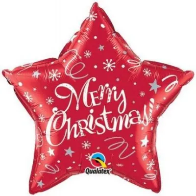 ΜΠΑΛΟΝΙ FOIL 20 STAR MERRY CHRISTMAS