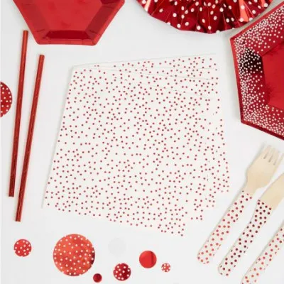 ΧΑΡΤΟΠΕΤΣΕΤΕΣ RED & WHITE DOTS 16 TEMΑΧΙΑ