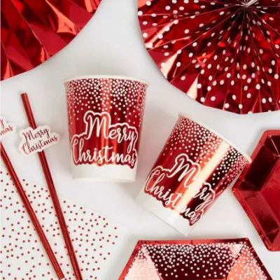 ΠΟΤΗΡΙΑ MERRY CHRISTMAS RED & WHITE