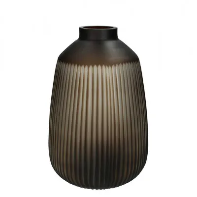 XET-6725 Γυάλινο χειροποίητο βάζο καφέ χρώμα, 22x32cm