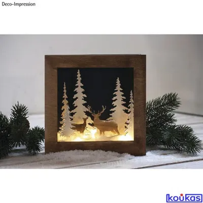 Ξύλινη κατασκευή κάδρο 3D 20X20Χ6 6εκ. Ελάφι