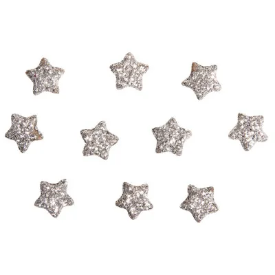 Αστέρια glitter ασημί 1εκ. σετ 160τεμ.