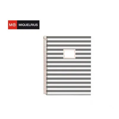 MIQ ΤΕΤΡΑΔΙΟ ΡΙΓΕ ΣΠΙΡΑΛ 120Φ Α4 70gr ROSE GREY 48465 STRIPES