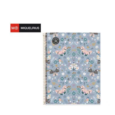 MIQ ΤΕΤΡΑΔΙΟ ΡΙΓΕ ΣΠΙΡΑΛ 120Φ Α4 80gr BLUE BUTTERFLY MR48235