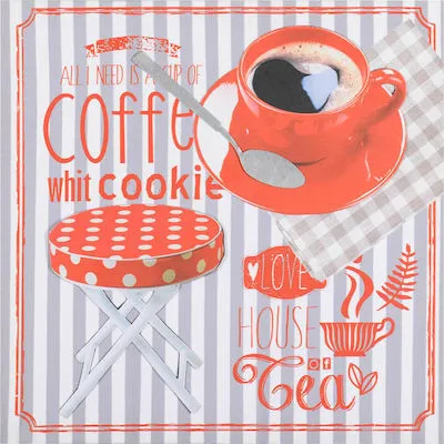 ΠΙΝΑΚΑΣ/PRINTED ΚΑΜΒΑΣ/ΜΕΤΑΛΛΟ COFFEE 40X2X40