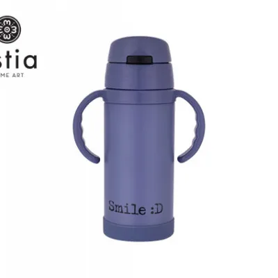 ESTIA ΘΕΡΜΟΣ ΠΑΙΔΙΚΟ ΑΤΣΑΛΙ BPA-FREE 350ML SLOGANS BE HAPPY ΜΠΛΕ