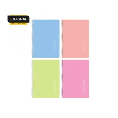 LOGIGR ΤΕΤΡΑΔΙΟ ΣΠΙΡΑΛ 120Φ 4Θ 21Χ29 PASTEL STARLINE