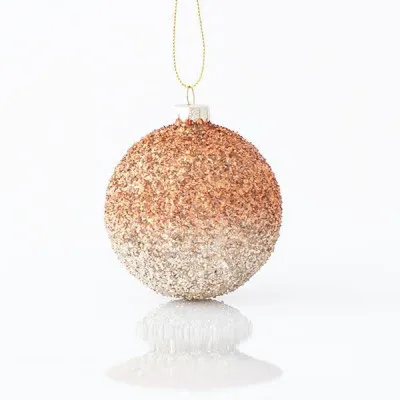 ΓΥΑΛΙΝΗ ΜΠΑΛΑ ΔΙΧΡΩΜΗ ΚΑΦΕ ΜΕ GLITTER ΣΕΤ 4ΤΜΧ