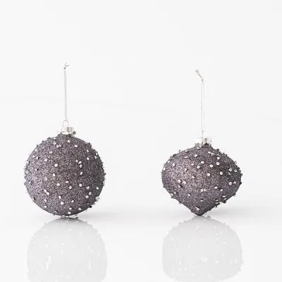 ΓΥΑΛΙΝΟ ΣΤΟΛΙΔΙ ΑΝΘΡΑΚΙ ΜΕ ΧΑΝΤΡΕΣ ΚΑΙ GLITTER ΣΕ 2 ΣΧΗΜΑΤΑ ΣΕ 4 ΤΜΧ 10CM
