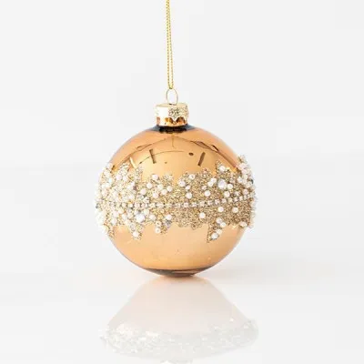 ΓΥΑΛΙΝΗ ΜΠΑΛΑ ΣΑΜΠΑΝΙ ΜΕ GLITTER ΚΑΙ ΧΑΝΤΡΕΣ ΣΕΤ 4ΤΜΧ 8CM