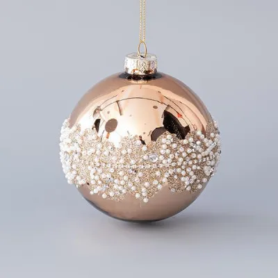 ΓΥΑΛΙΝΗ ΜΠΑΛΑ ΣΑΜΠΑΝΙ ΜΕ GLITTER ΚΑΙ ΧΑΝΤΡΕΣ ΣΕΤ 4ΤΜΧ 10CM
