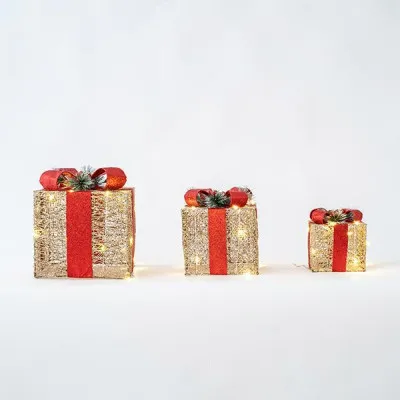 ΦΩΤΙΖΟΜΕΝΑ ΔΩΡΑ MPEZ ME KOKKINO SET 3  TMX 15-20-25CM