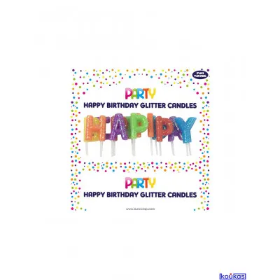 ΚΕΡΑΚΙΑ GLITTER ΛΕΞΗ HAPPY BIRTHDAY