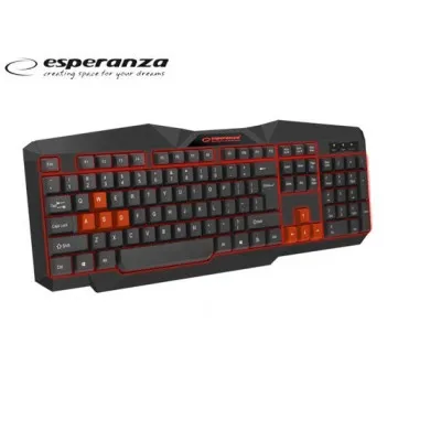 ESPERANZA GAMING ΠΛΗΚΤΡΟΛΟΓΙΟ ΕΝΣΥΡΜΑΤΟ TIRIONS EGK201R ΜΑΥΡΟ-ΚΟΚΚΙΝΟ