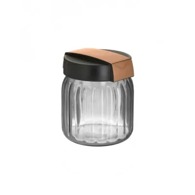 ΔΟΧΕΙΟ ΑΠΟΘΗΚΕΥΣΗΣ ΓΥΑΛΙΝΟ BLACK/ΡΟΖ-ΧΡΥΣΟ 1LT F12X14