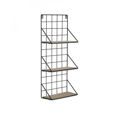 ΡΑΦΙΕΡΑ ΤΟΙΧΟΥ ΜΕΤΑΛΛΙΚΗ/ΞΥΛΙΝΗ ΜΑΥΡΗ/NATURAL 26X12X60