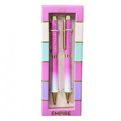 ΣΕΤ ΜΕ 2 BALL POINT ΡΟΖ ΧΡΥΣΟ ΣΕ ΚΟΥΤΙ