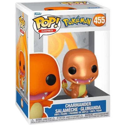 Funko Pop! Games: Pokemon - Charmander Salameche - Glumanda (Metallic) (Convention Limited Edition) #455 Vinyl Figure