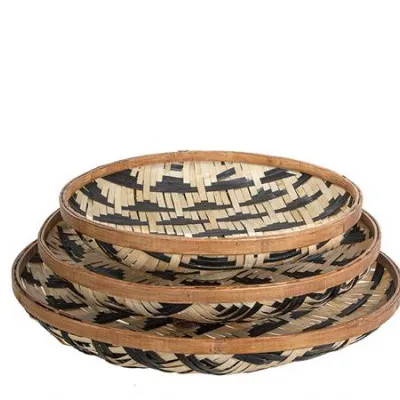 Δίσκοι Bamboo σετ 3τεμ. με γεωμετρικά σχέδια.