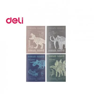 DELI ΤΕΤΡΑΔΙΟ ΡΙΓΕ ΚΑΡΦΙΤΣΑ ΡΑΦΤΟ 40Φ 21x14.8cm 70gr ΔΕΙΝΟΣΑΥΡΟΙ ΑΣΣΟΡΤΙ