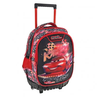 ΣΧΟΛΙΚΗ ΤΣΑΝΤΑ ΤΡΟΛΕΪ ΔΗΜΟΤΙΚΟΥ DISNEY CARS LIGHTING FAST MUST 3 ΘΗΚΕΣ