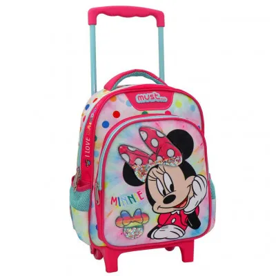 ΣΧΟΛΙΚΗ ΤΣΑΝΤΑ ΤΡΟΛΕΪ ΝΗΠΙΟΥ DISNEY MINNIE MOUSE I LOVE RAINBOW MUST 2 ΘΗΚΕΣ