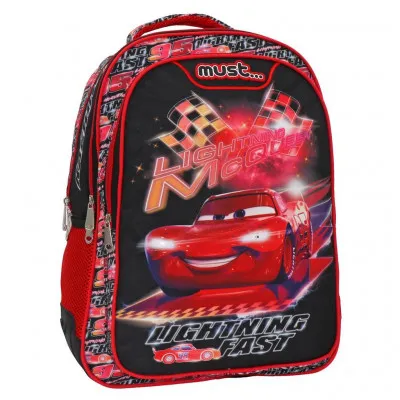 ΣΧΟΛΙΚΗ ΤΣΑΝΤΑ ΠΛΑΤΗΣ ΔΗΜΟΤΙΚΟΥ DISNEY CARS LIGHTING FAST MUST 3 ΘΗΚΕΣ