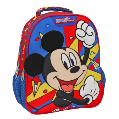 ΣΧΟΛΙΚΗ ΤΣΑΝΤΑ ΠΛΑΤΗΣ ΝΗΠΙΟΥ DISNEY MICKEY MOUSE WIGGLE GIGGLE MUST 2 ΘΗΚΕΣ
