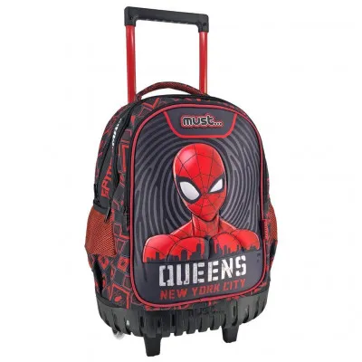 ΣΧΟΛΙΚΗ ΤΣΑΝΤΑ ΤΡΟΛΕΪ ΔΗΜΟΤΙΚΟΥ SPIDERMAN QUEENS NEW YORK CITY MUST 3 ΘΗΚΕΣ