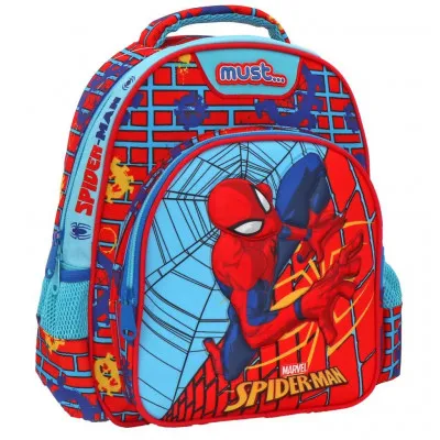ΣΧΟΛΙΚΗ ΤΣΑΝΤΑ ΠΛΑΤΗΣ ΝΗΠΙΟΥ SPIDERMAN ON THE WALL MUST 2 ΘΗΚΕΣ