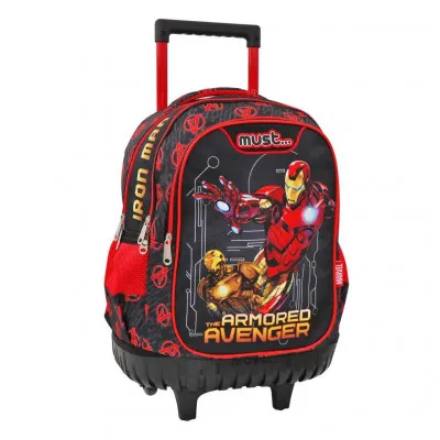 ΣΧΟΛΙΚΗ ΤΣΑΝΤΑ ΤΡΟΛΕΪ ΔΗΜΟΤΙΚΟΥ AVENGERS IRON MAN MUST 3 ΘΗΚΕΣ