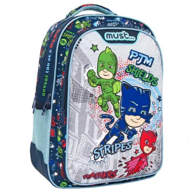 ΣΧΟΛΙΚΗ ΤΣΑΝΤΑ ΠΛΑΤΗΣ ΔΗΜΟΤΙΚΟΥ PJ MASKS ANYONE CAN BE HERO MUST 3 ΘΗΚΕΣ