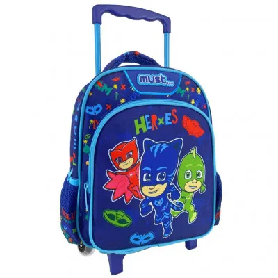 ΣΧΟΛΙΚΗ ΤΣΑΝΤΑ ΤΡΟΛΕΪ ΝΗΠΙΟΥ PJ MASKS HEROES MUST 2 ΘΗΚΕΣ