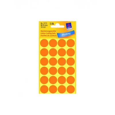 ΕΤΙΚΕΤΕΣ ΣΤΡΟΓΓΥΛΕΣ ΝΕΟΝ ΠΟΡΤΟΚΑΛΙ MARKING DOTS