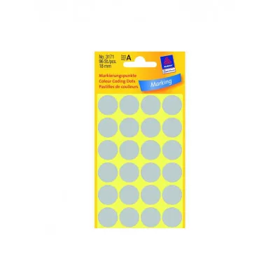 ΕΤΙΚΕΤΕΣ ΣΤΡΟΓΓΥΛΕΣ ΓΚΡΙ MARKING DOTS ΔΙΑΜΕΤΡΟ 18 ΜΜ 96