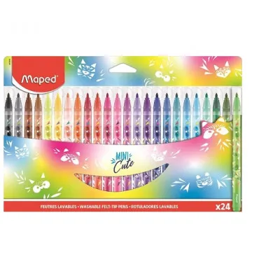 ΜΑΡΚΑΔ. MAPED MINI CUTE FELT PENS 24TMX